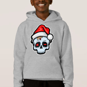 Drôle crâne de Noël, style de dessin