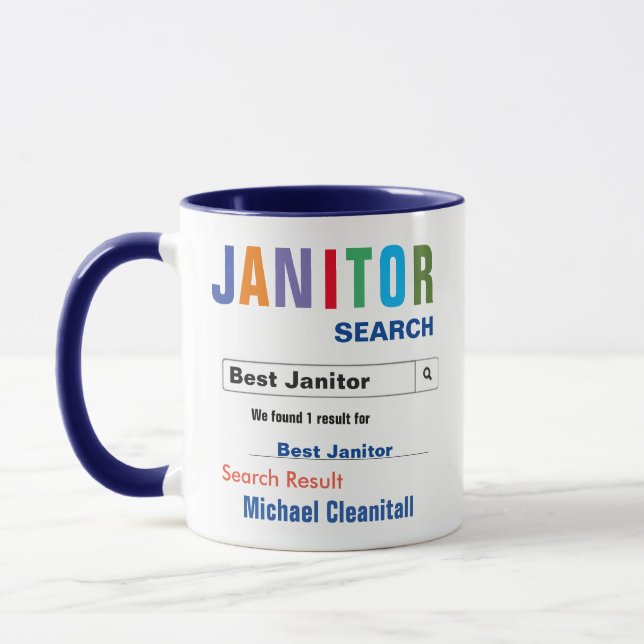 Drôle Custom Meilleure Mug Janitor (Gauche)