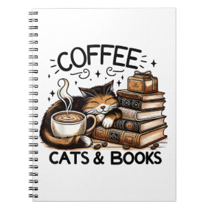 Drôle Cute Coffee Cats Livres Lover Idea Cadeau Fe