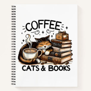 Drôle Cute Coffee Cats Livres Lover Idea Cadeau Fe