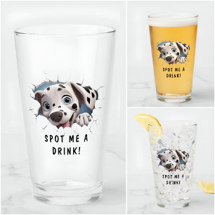 Drôle Dalmatien de Bande Dessinée de Verre à Nom L