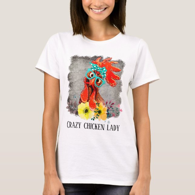 drôle dame de poule mot art T-shirt (Devant)
