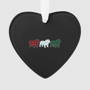 Drôle de Bulldog Anglais à Carreaux Rouges Noël Am