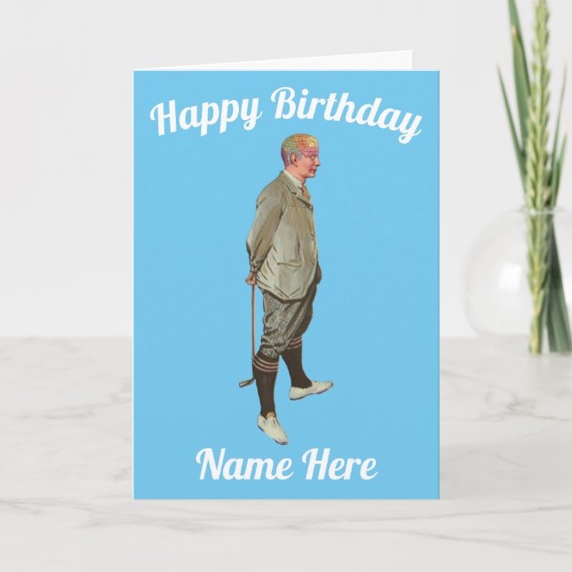 drôle de carte d'anniversaire du chat de golf (Devant)