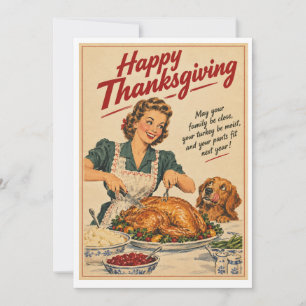 Drôle de carte de Thanksgiving de style vintage