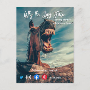 drôle de carte postale de l'immobilier long visage