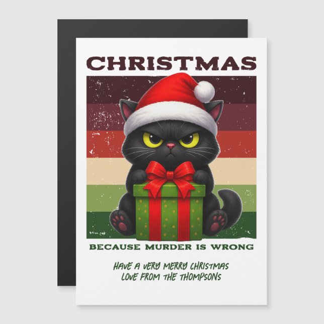 Drôle de chat sarcastique tendance Noël rétro (Devant / Derrière)