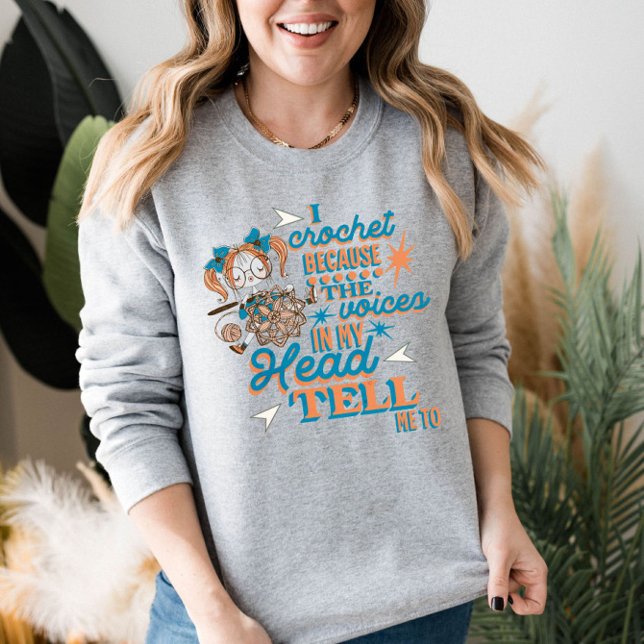 Drôle de dire Crochet Sweatshirt amoureux (Créateur téléchargé)