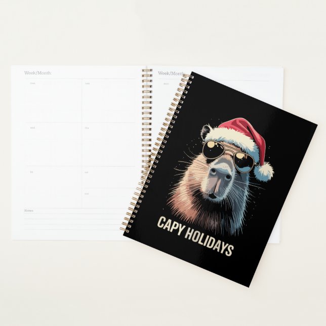 Drôle de Noël Capy Vacances Xmas Capybara  (Devant avec enveloppe)