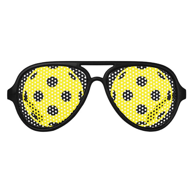 Drôle de pickleball jaune amusant lunettes de sole (Devant)