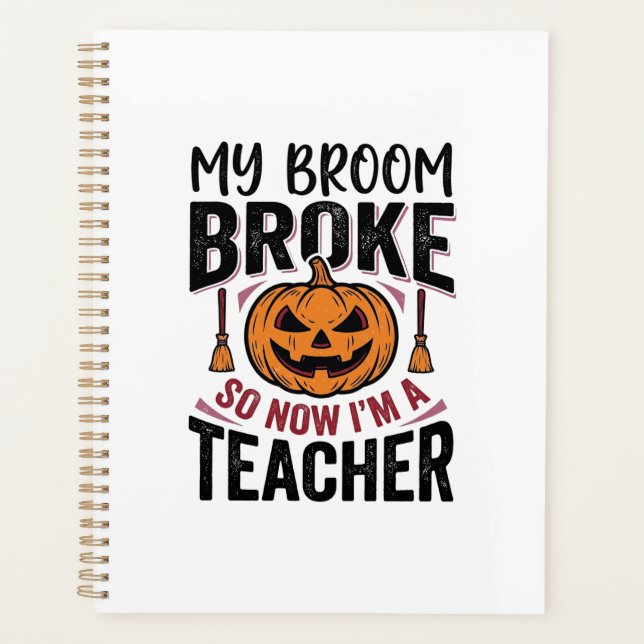 Drôle de professeur d'Halloween Balai Cassa Concep (Devant)