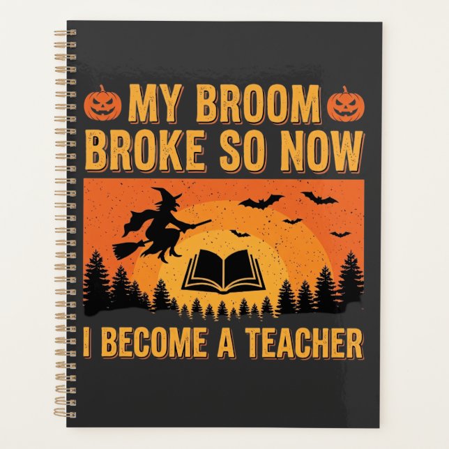 Drôle de professeur d'Halloween Balai cassé Design (Devant)