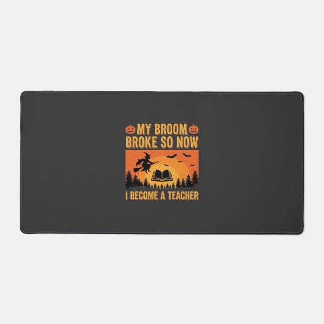 Drôle de professeur d'Halloween Balai cassé Design (Recto)
