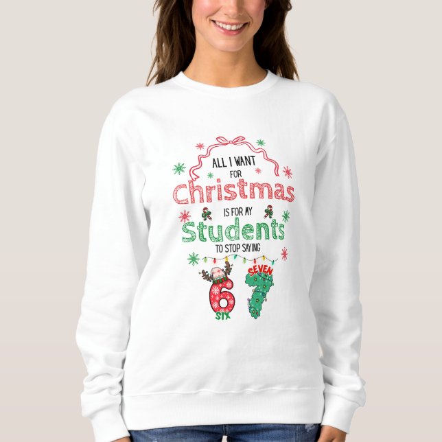 Drôle de sweatshirt de Noël pour enseignant 6-7 (Devant)