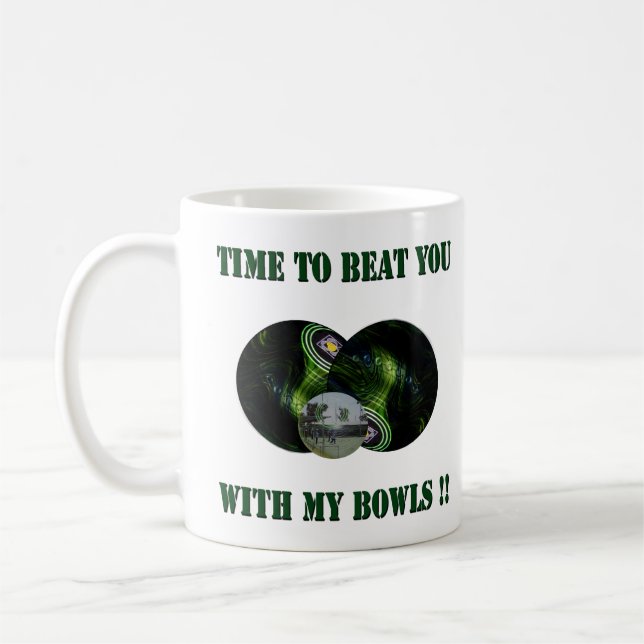 Drôle De Te Battre Aux Pelouses Bowls, Café Mug (Gauche)