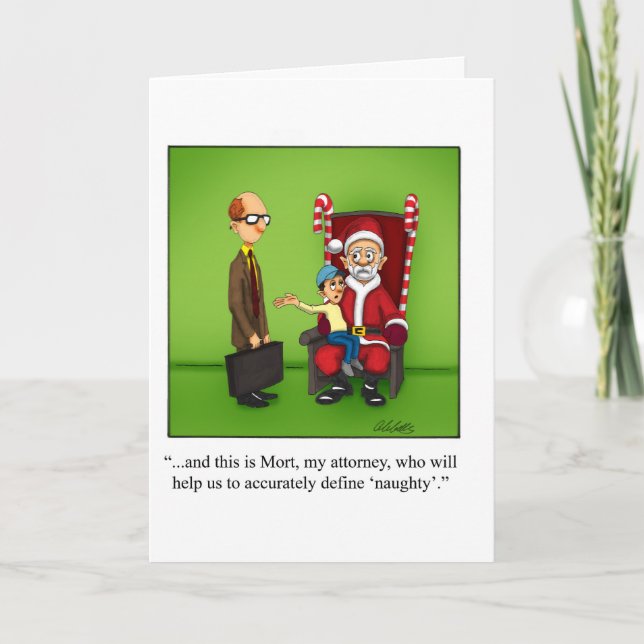 Drôle "Définir Naughty" Carte de Noël (Devant)