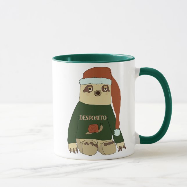 Drôle Desposito Sweat de Noël Sloth Café Mug (Droite)