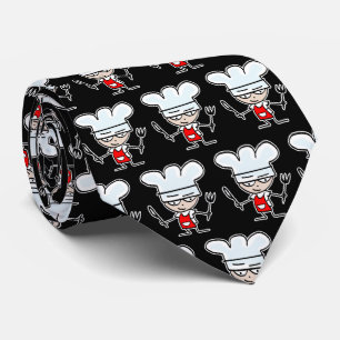 Drôle dessin animé cuisinier motif cadeau cravate