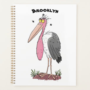 Drôle dessin animé de cigogne en marabou