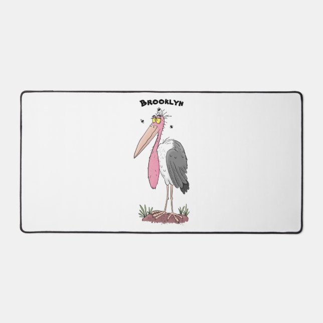 Drôle dessin animé de cigogne en marabou (Recto)