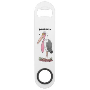 Drôle dessin animé de cigogne en marabou