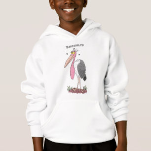 Drôle dessin animé de cigogne en marabou