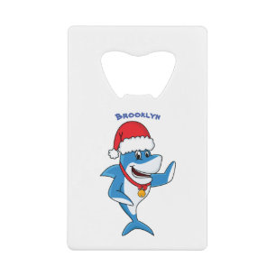 Drôle dessin animé de requin de Noël