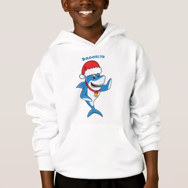 Drôle dessin animé de requin de Noël (Devant)