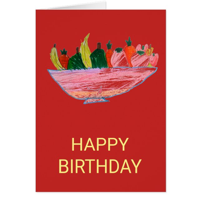 Drôle dessin animé salade de fruits anniversaire (Devant)
