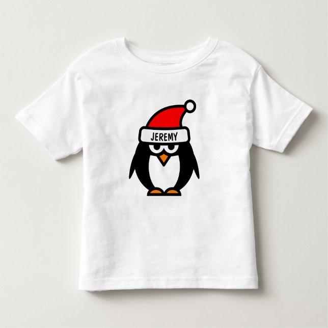 Drôle dessin de manchot de Noël | T-shirts pour en (Devant)