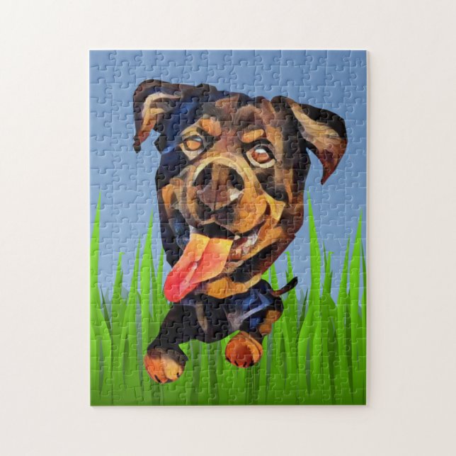 Drôle dessin Rottweiler Dog 252 Piece Puzzle (Vertical)