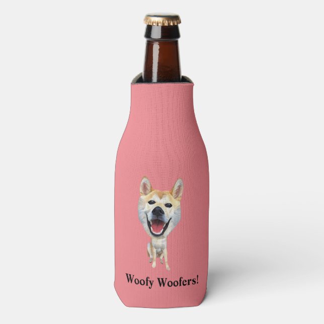 Drôle dessin Shiba Inu Glacière de bouteille (Bottle Devant)