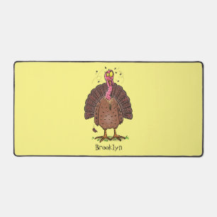 Drôle dinde marron de la ferme avec des mouches de