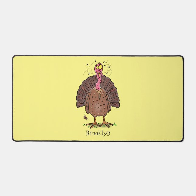 Drôle dinde marron de la ferme avec des mouches de (Recto)