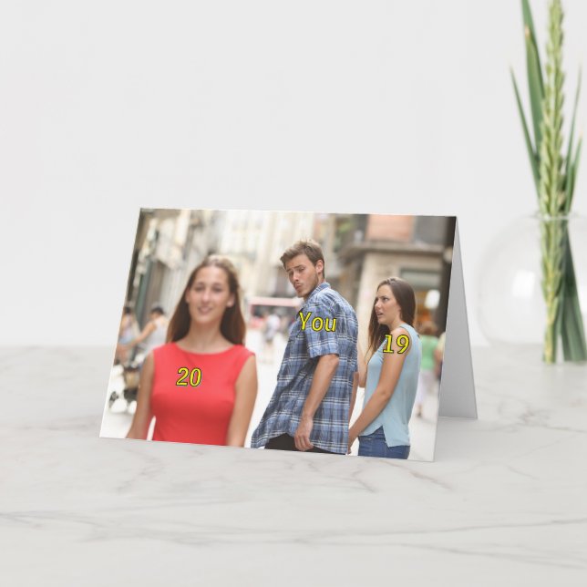 Drôle Distrait Boyfriend Carte d'anniversaire (Devant)