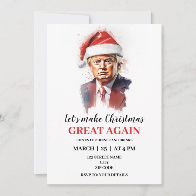 Drôle Donald Trump invitation à Noël (Devant)