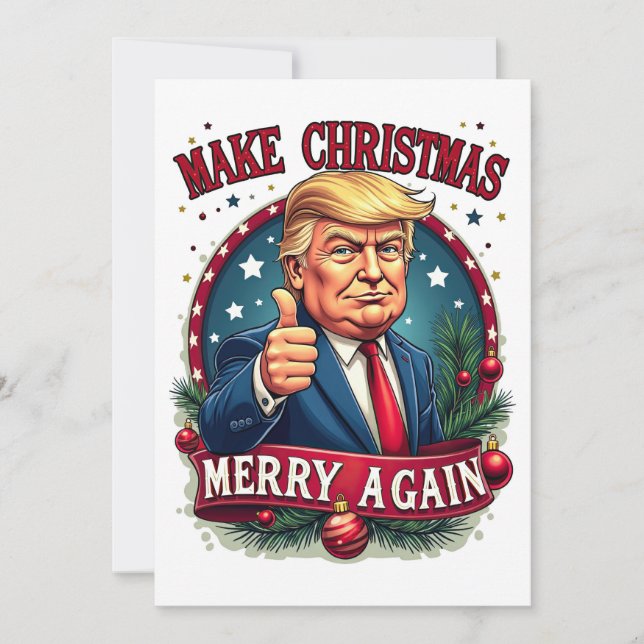 Drôle Donald Trump Joyeuse carte de Noël (Devant)