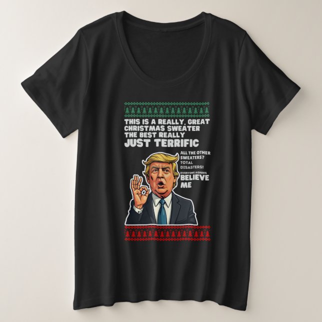 Drôle Donald Trump laide parodie de pull de Noël (Design devant)