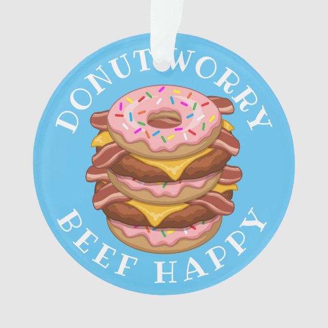Drôle Donut Worry Beef Happy Bacon Cheeseburger (devant)