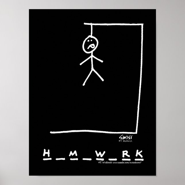 Drôle Dorm Homework Hangman Poster (Devant)