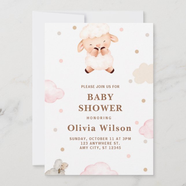 drôle douce filles baby shower invitation (Devant)