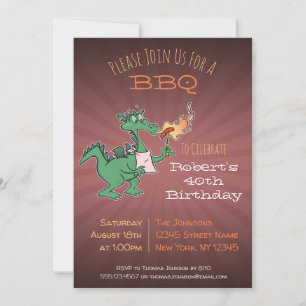 Drôle Dragon BBQ Party Invitation