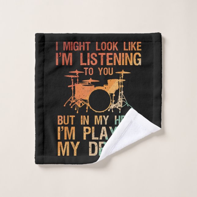 Drôle Drummer Art Pour Hommes Femmes Drum Player P (Gant de toilette)