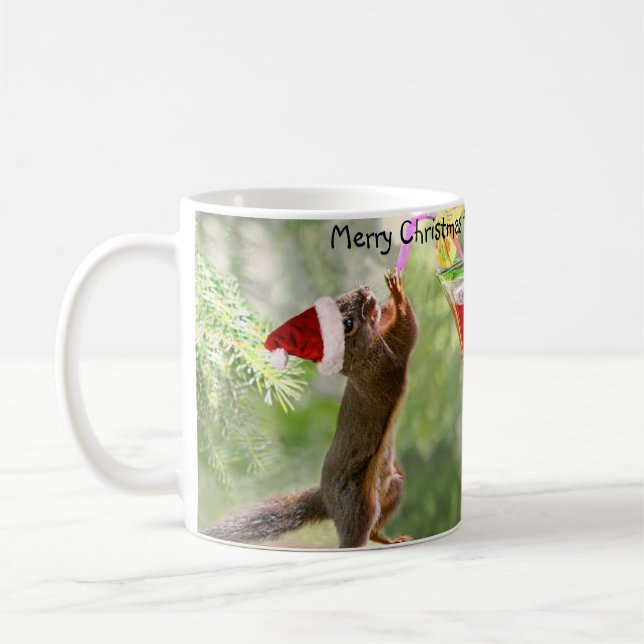 Drôle Écureuil de Noël amis Mug Customisé! (Gauche)