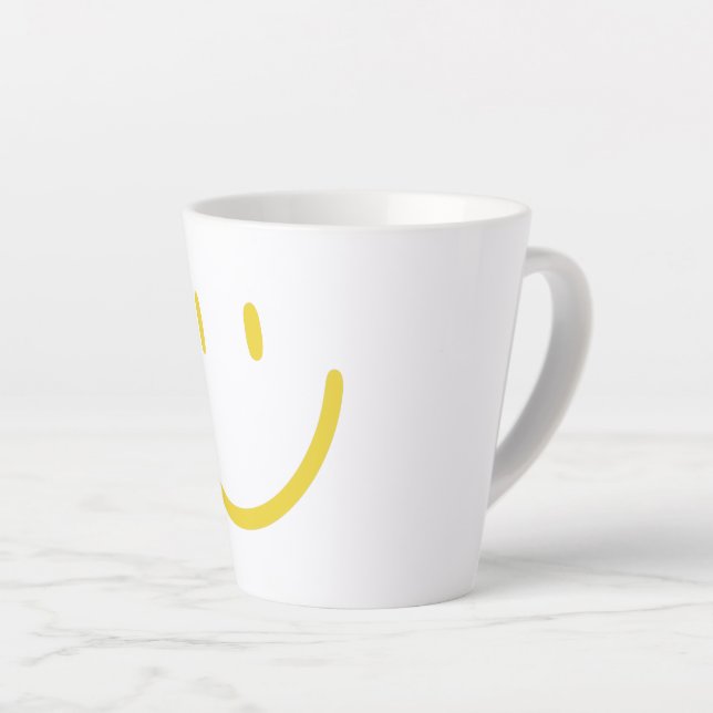 Drôle Emoji Face Latte Mug (Angle droit)