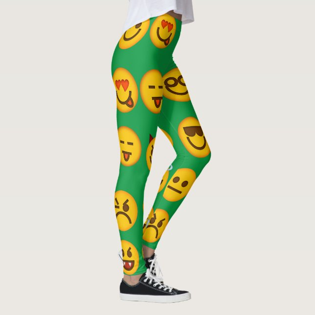 Drôle Emoji leggings | Légendes vert mignonnes (Droite)
