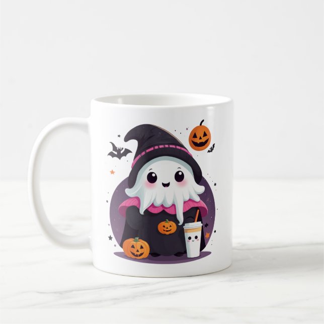drôle et mignon fantôme halloween chocolate tasses (Gauche)