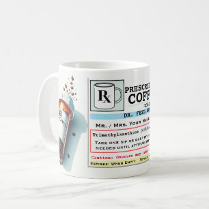 Drôle Étiquette de prescription RX café Mug