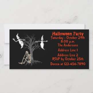 Drôle Fantômes Squelette Halloween Invitation
