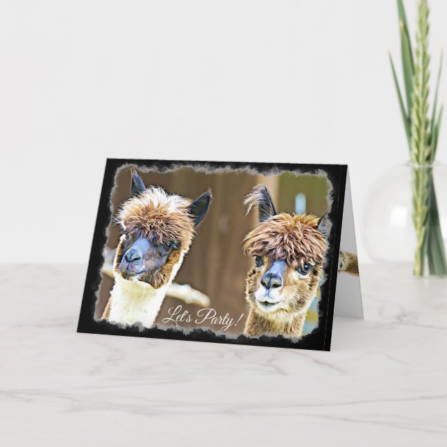 Drôle Fête Alpaca carte d'anniversaire (Devant)